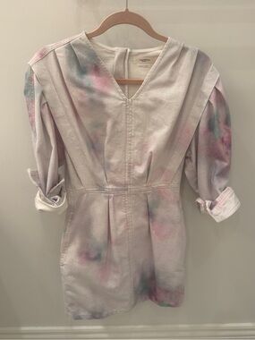 Isabel Etoile Marant Pastel Tie-Dye Cotton 80’s inspired dress
